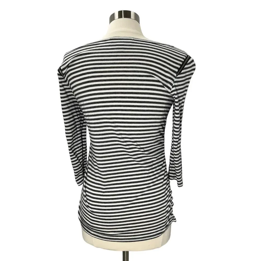 MICHAEL KORS 3/4 Sleeve Striped SZ MD